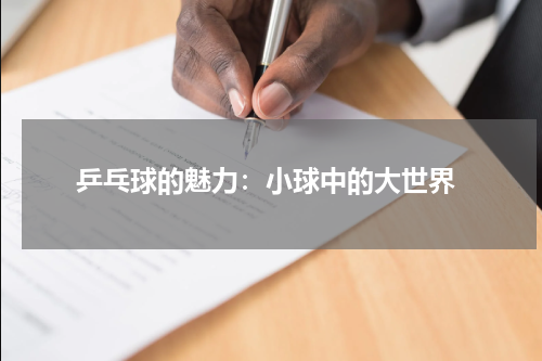 乒乓球的魅力:小球中的大世界